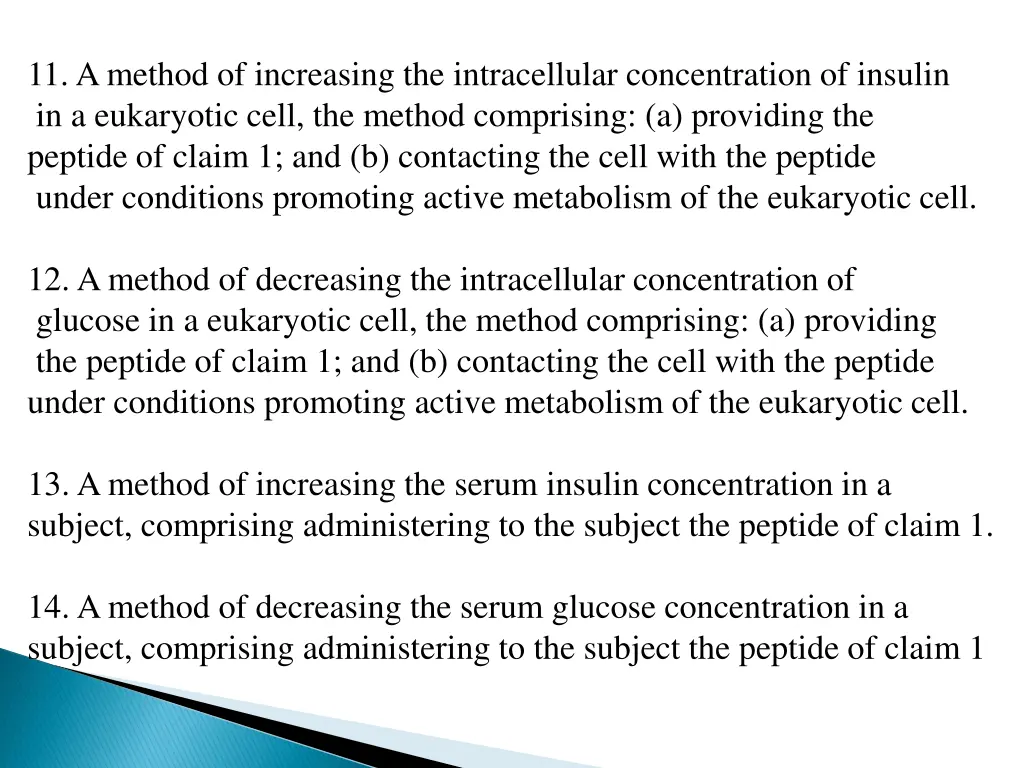 11 a method of increasing the intracellular