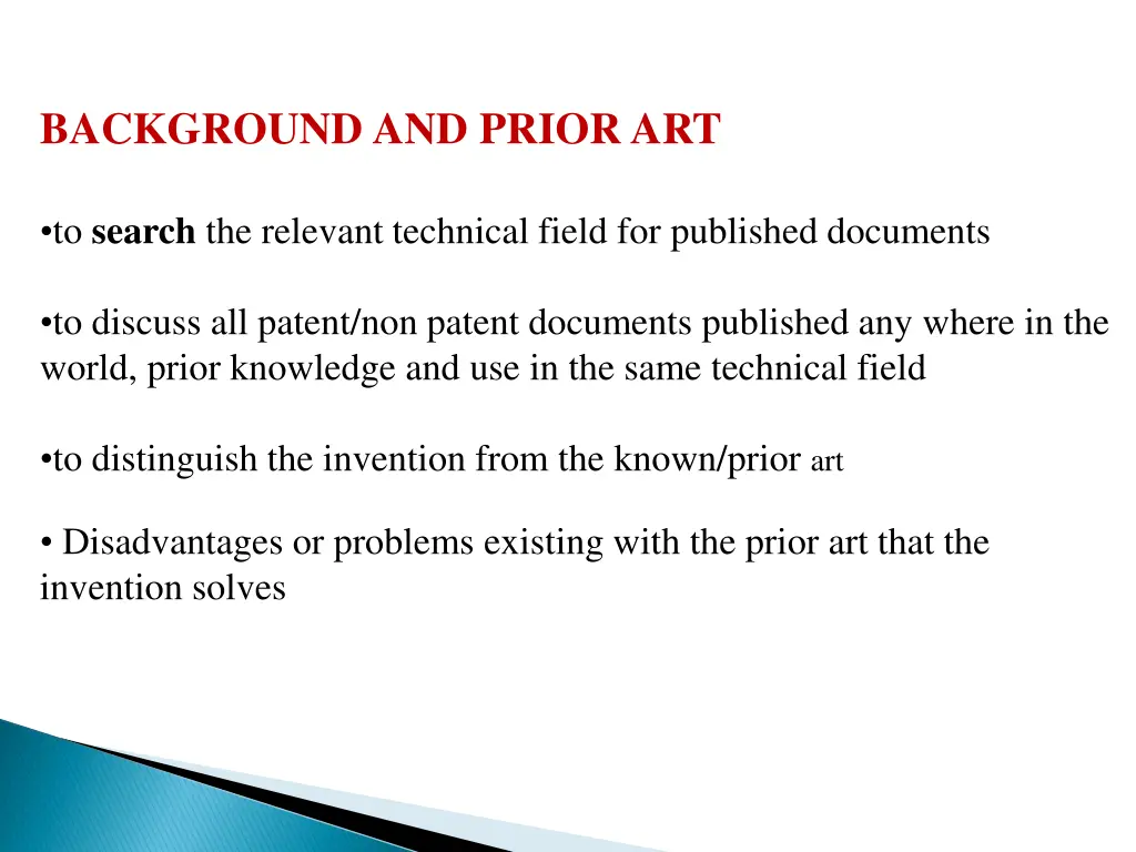 background and prior art
