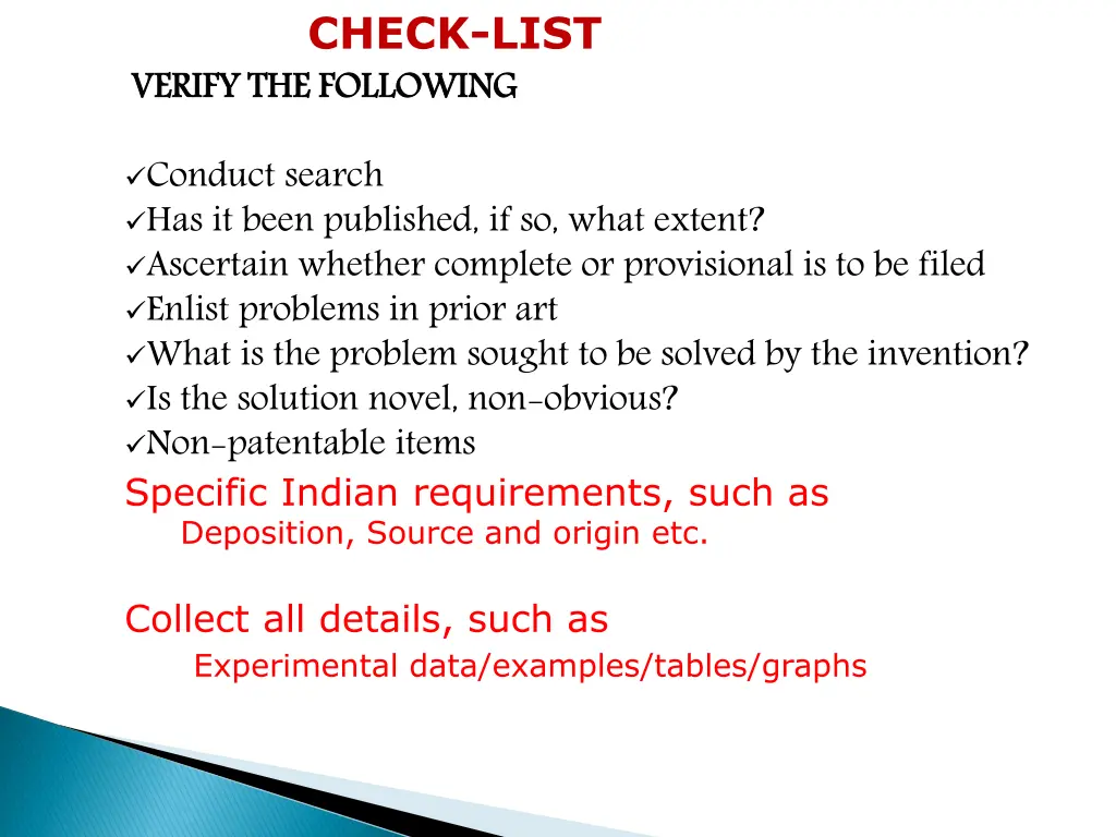 check list