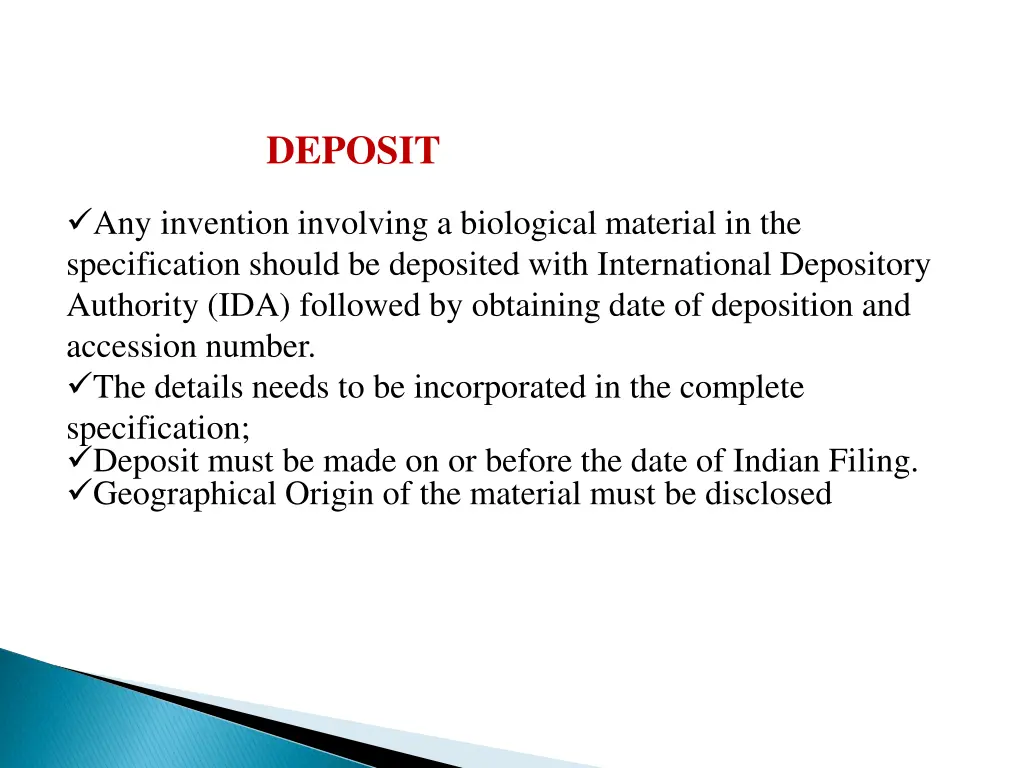 deposit