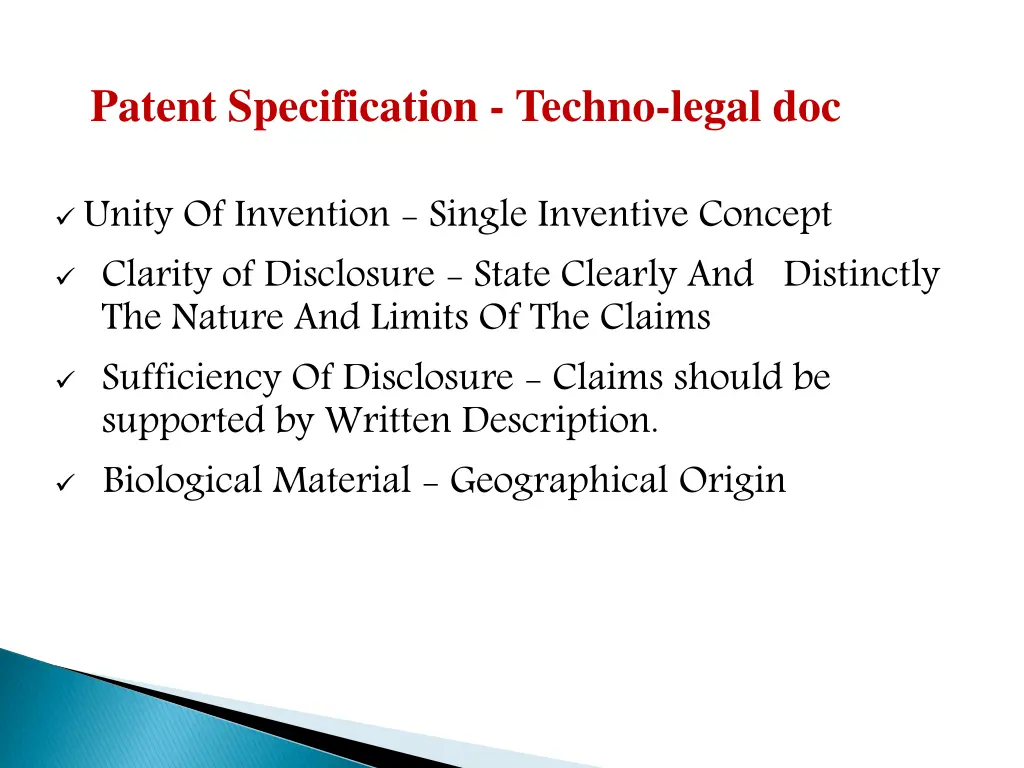 patent specification techno legal doc