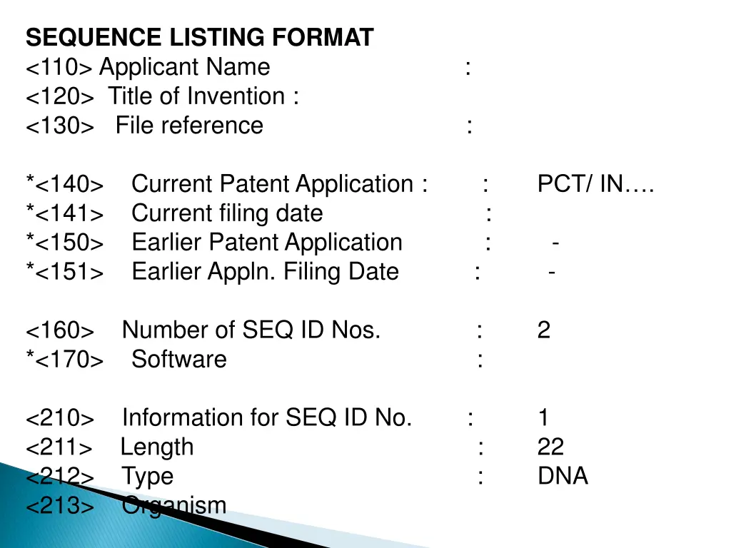 sequence listing format 110 applicant name