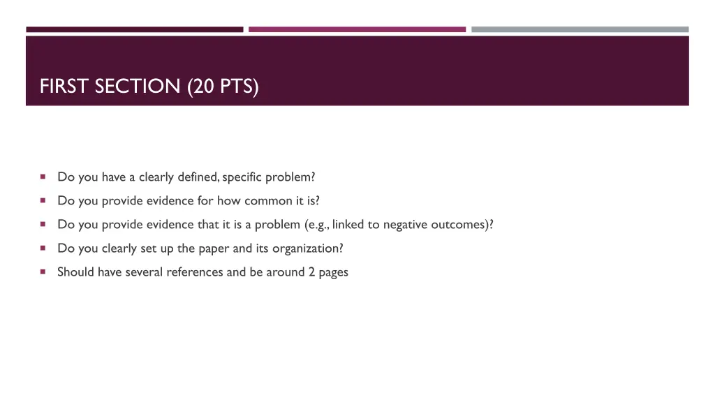 first section 20 pts