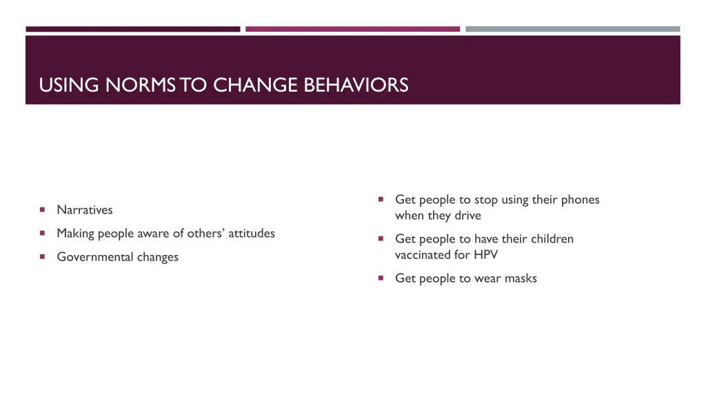 using norms to change behaviors