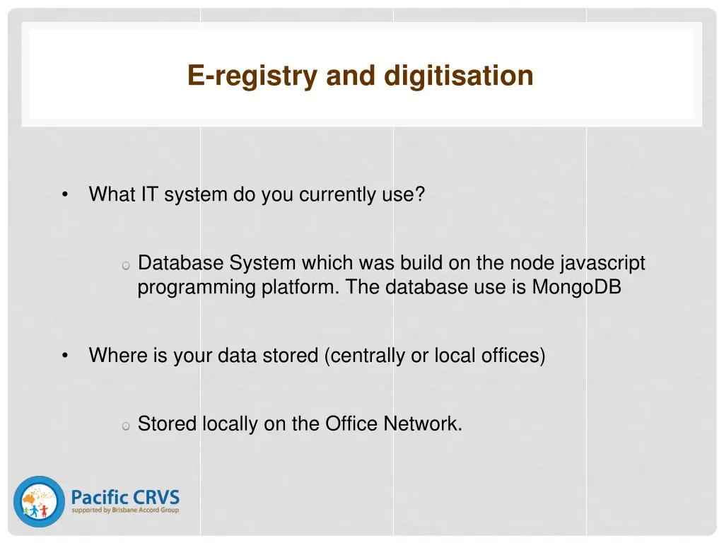 e registry and digitisation