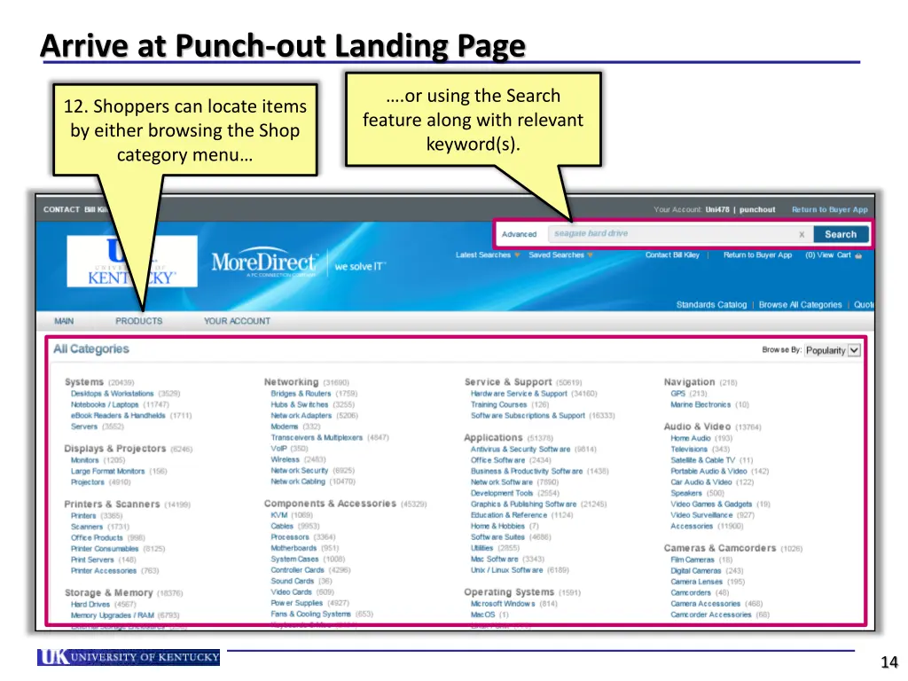 arrive at punch out landing page