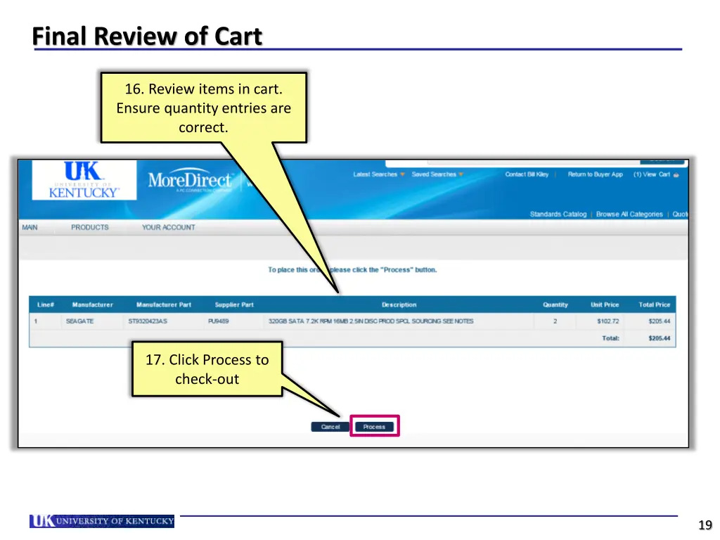 final review of cart