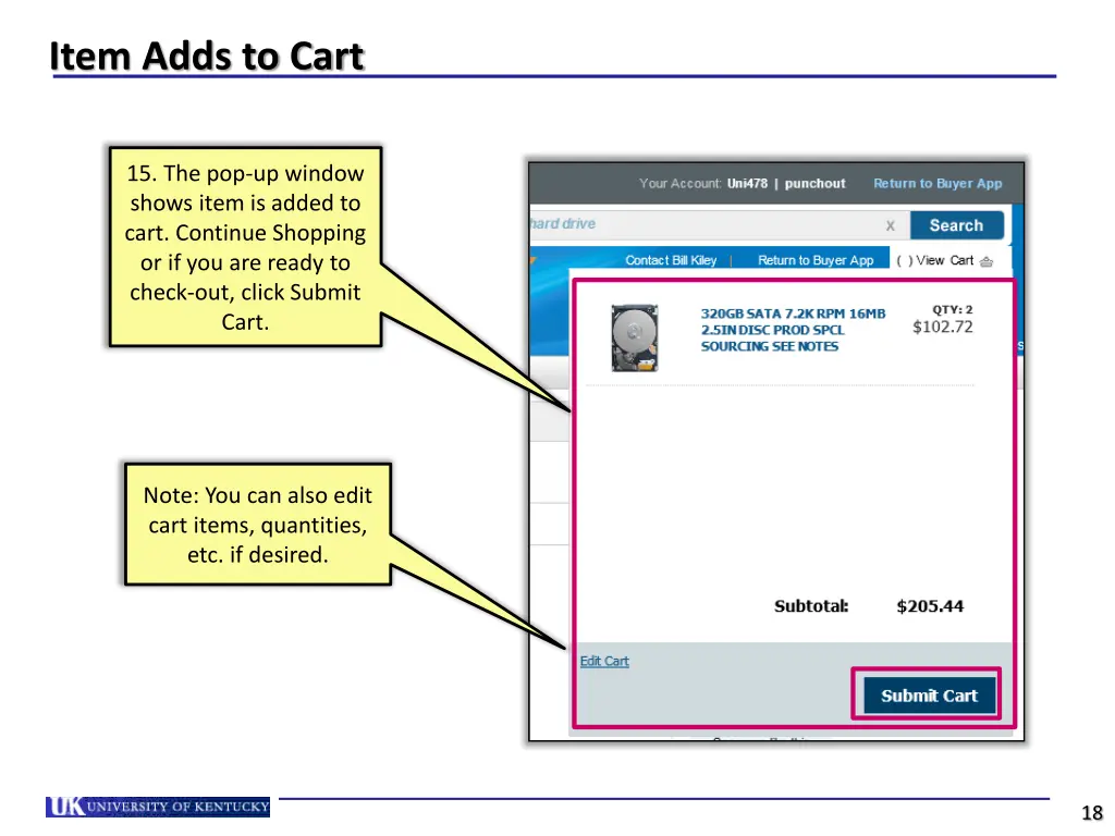 item adds to cart