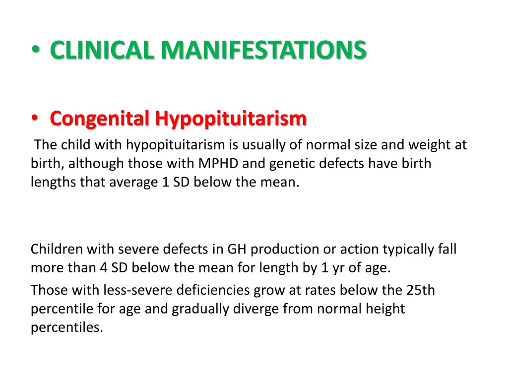 clinical manifestations