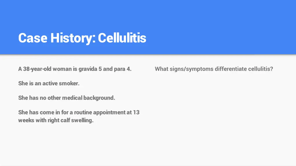 case history cellulitis