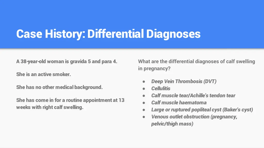 case history differential diagnoses 1