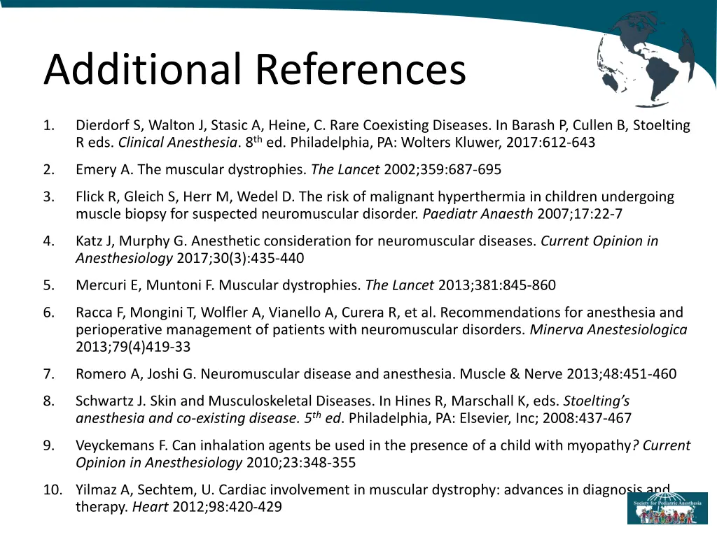 additional references