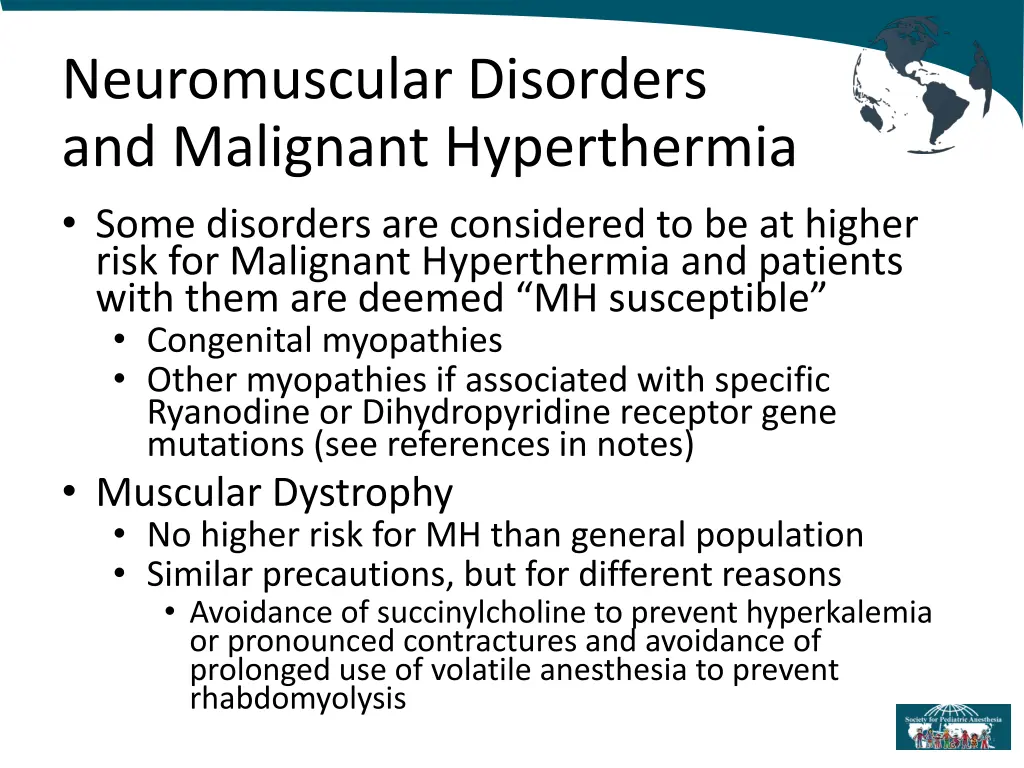 neuromuscular disorders and malignant