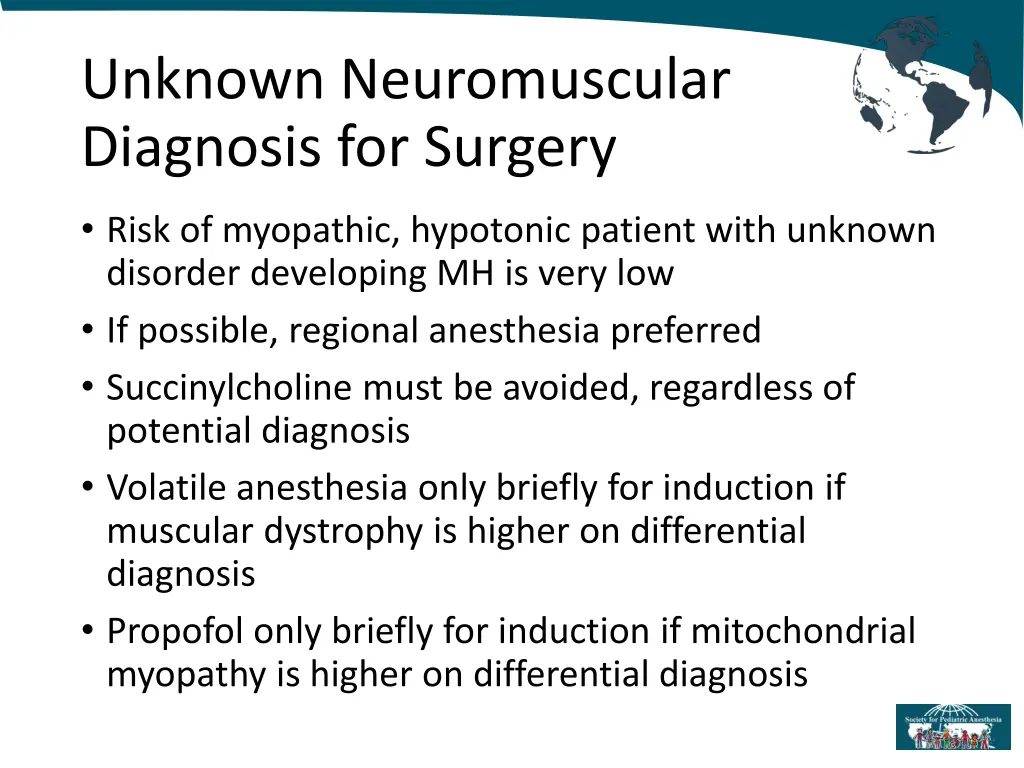 unknown neuromuscular diagnosis for surgery