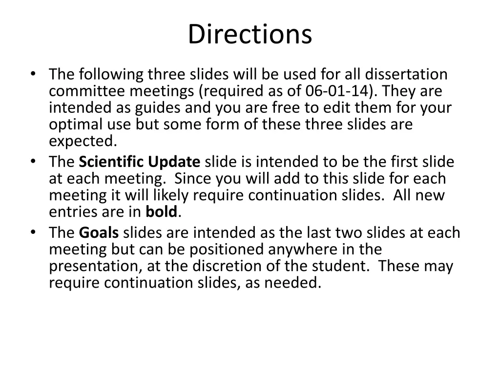 directions