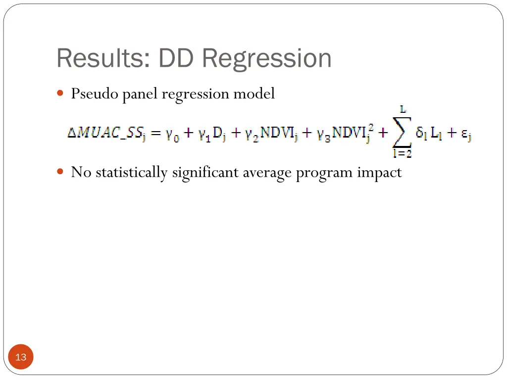 results dd regression
