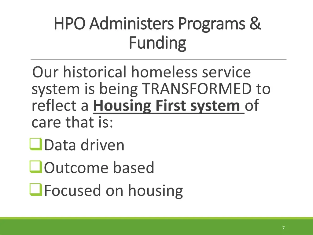 hpo administers programs hpo administers programs
