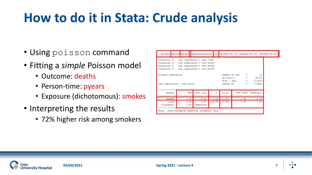 how to do it in stata crude analysis