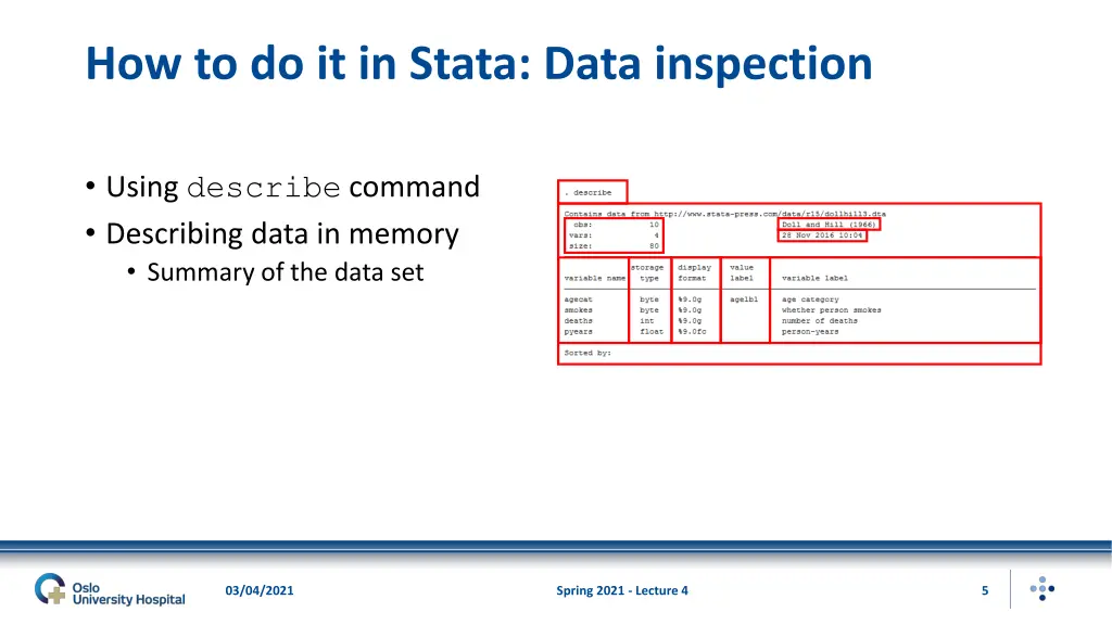 how to do it in stata data inspection