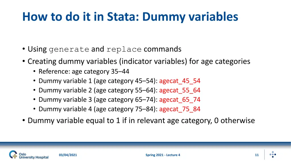 how to do it in stata dummy variables