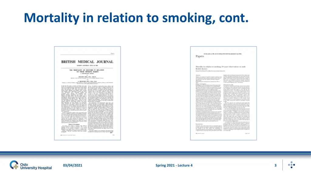 mortality in relation to smoking cont