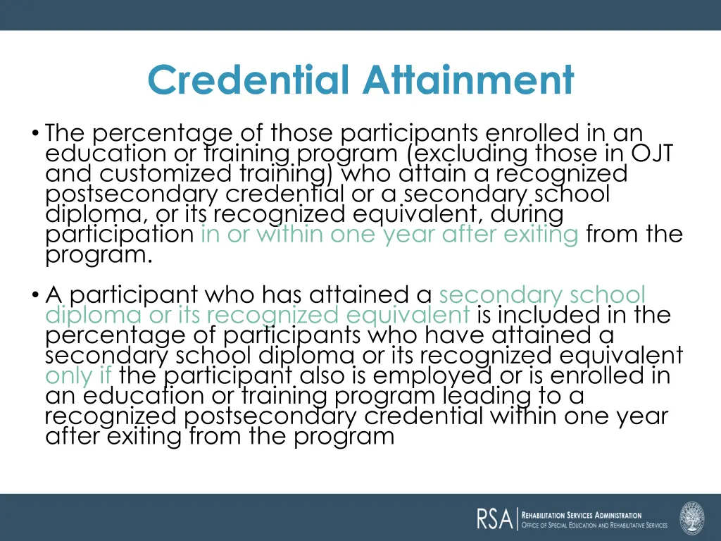 credential attainment