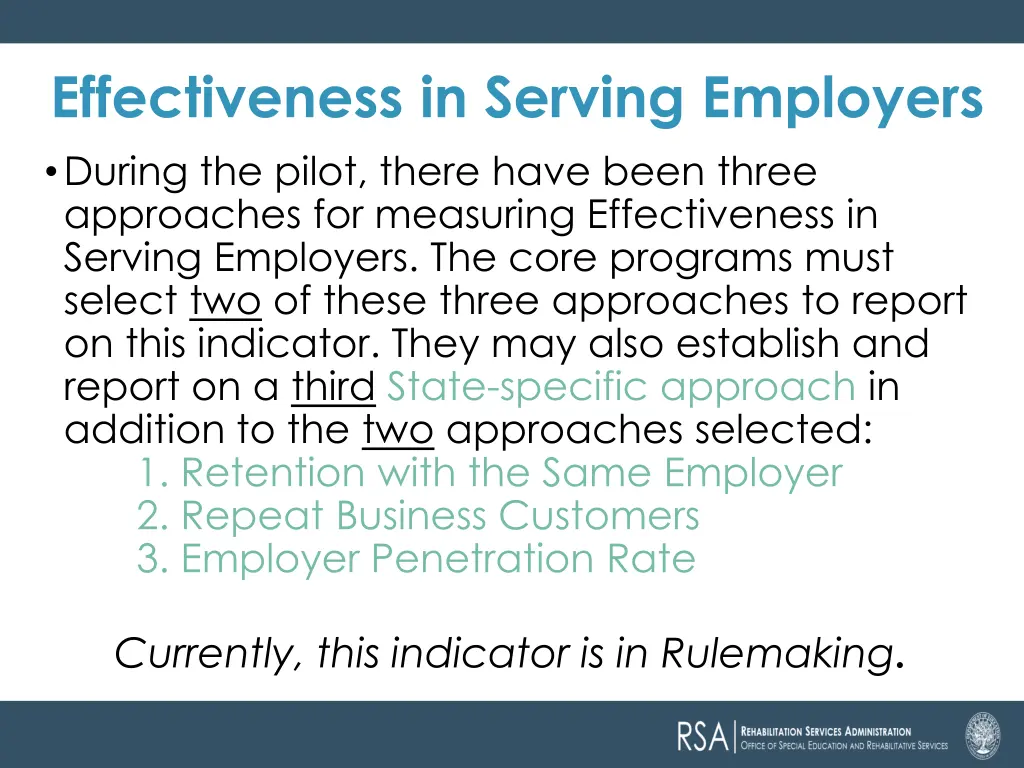 effectiveness in serving employers during