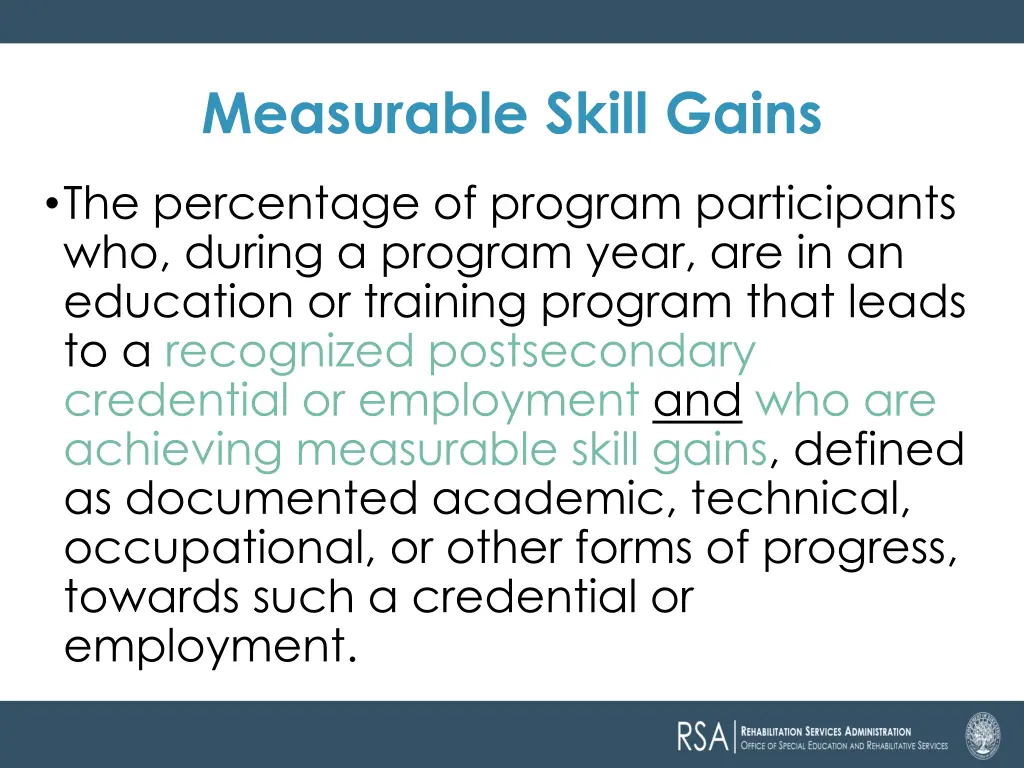 measurable skill gains