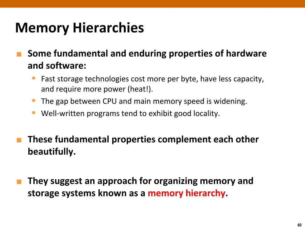 memory hierarchies