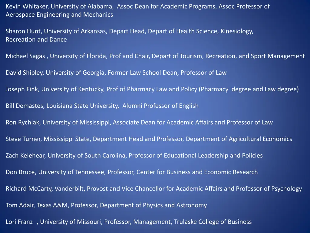kevin whitaker university of alabama assoc dean