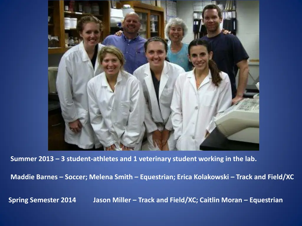summer 2013 3 student athletes and 1 veterinary