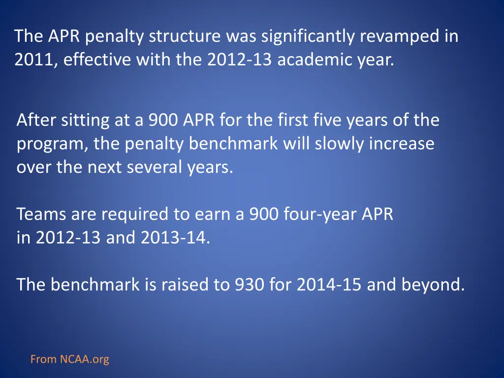 the apr penalty structure was significantly