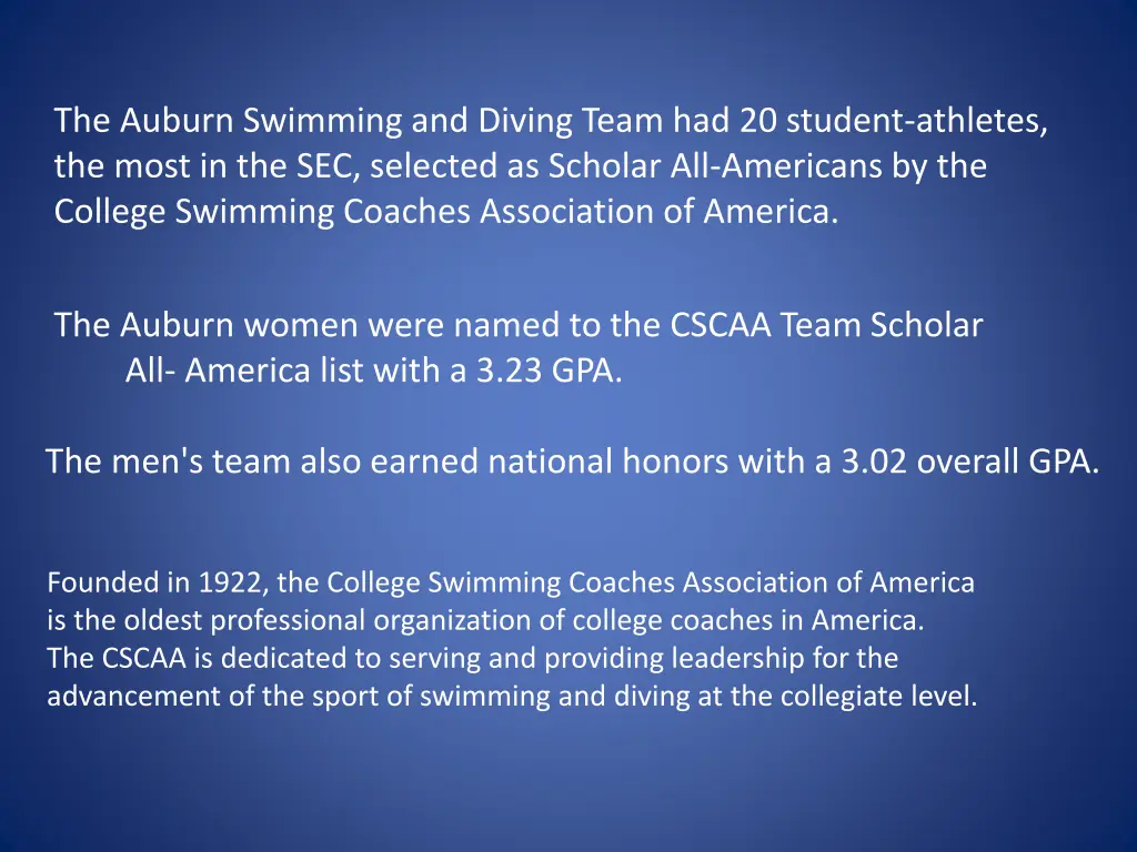 the auburn swimming and diving team