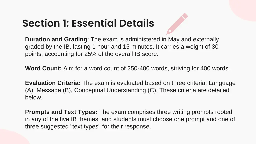 section 1 essential details