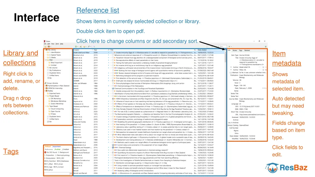 reference list