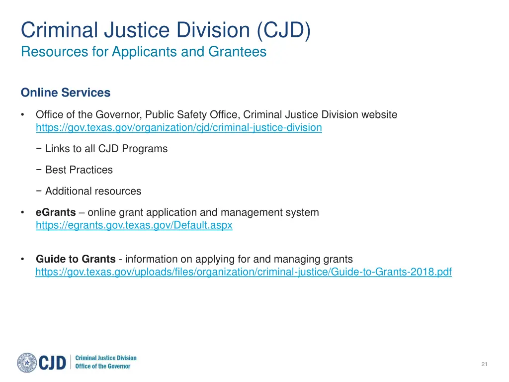criminal justice division cjd