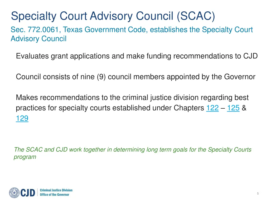 specialty court advisory council scac