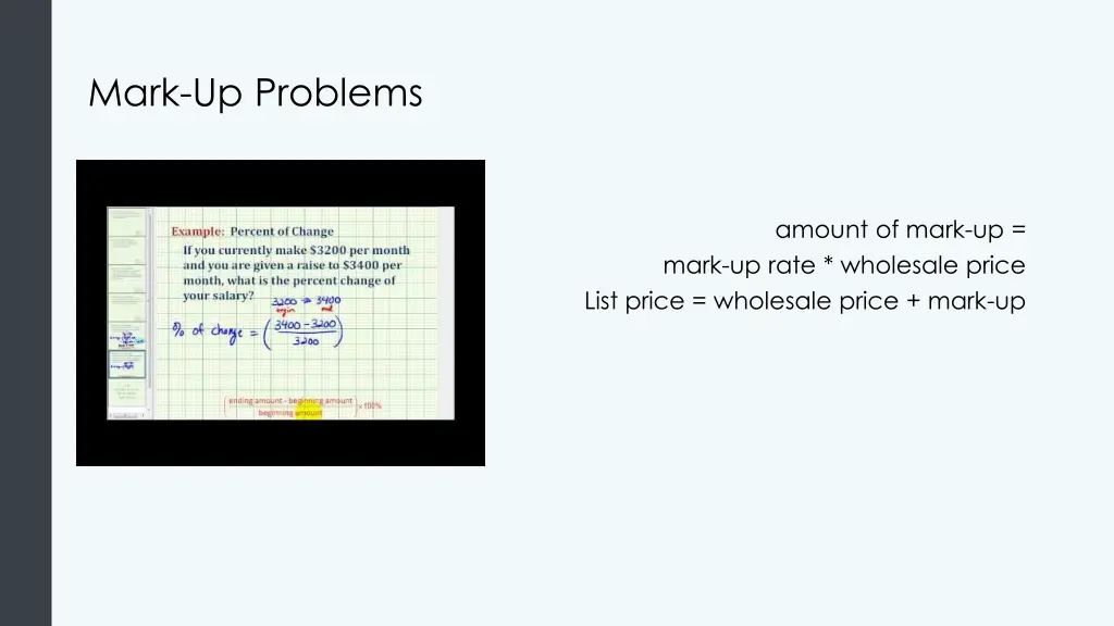 mark up problems