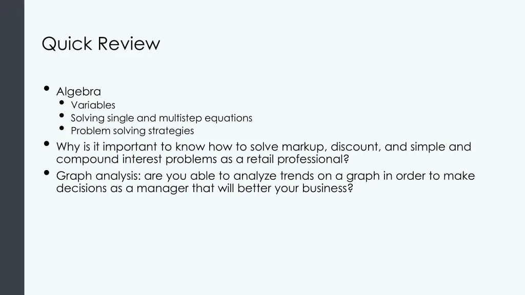 quick review