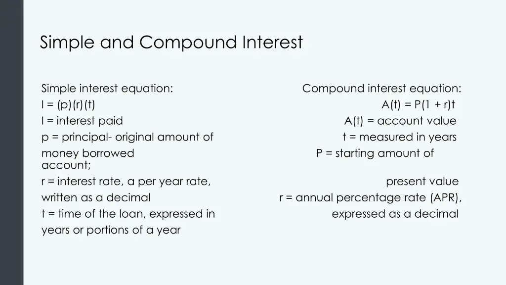 simple and compound interest