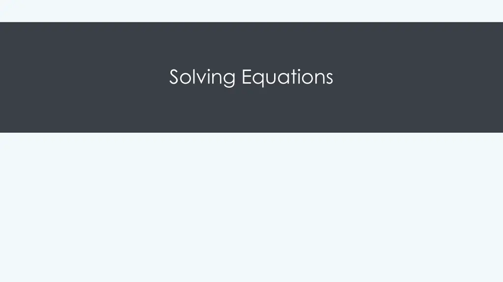 solving equations