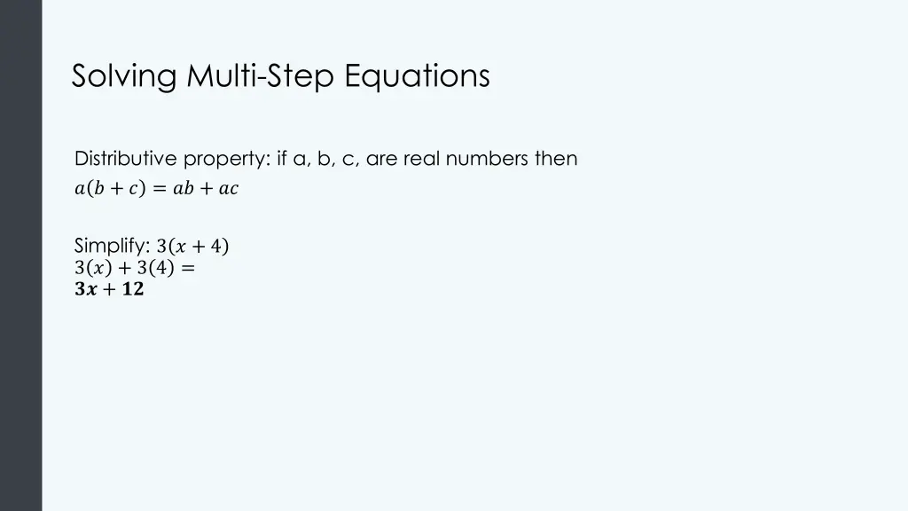 solving multi step equations