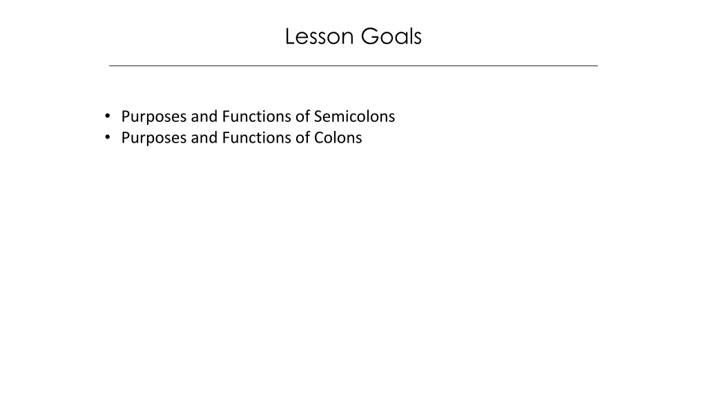 lesson goals