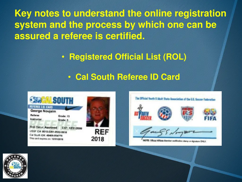 key notes to understand the online registration
