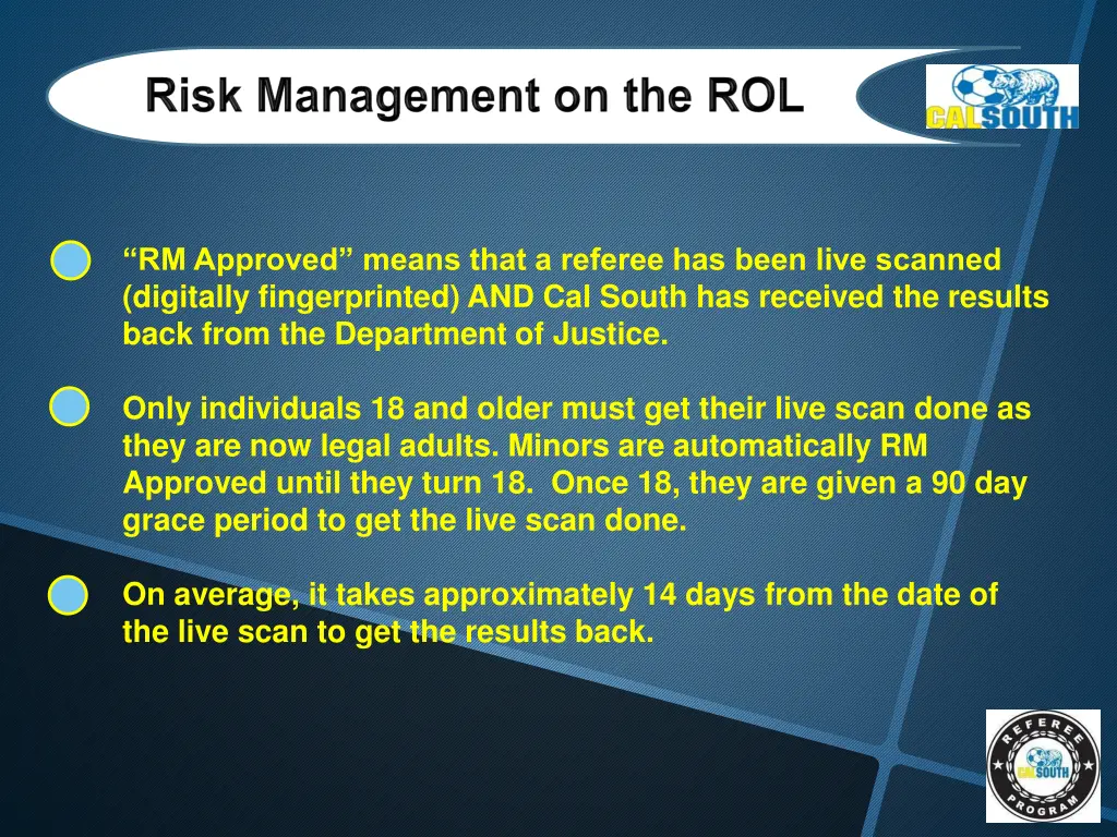 rm approved means that a referee has been live