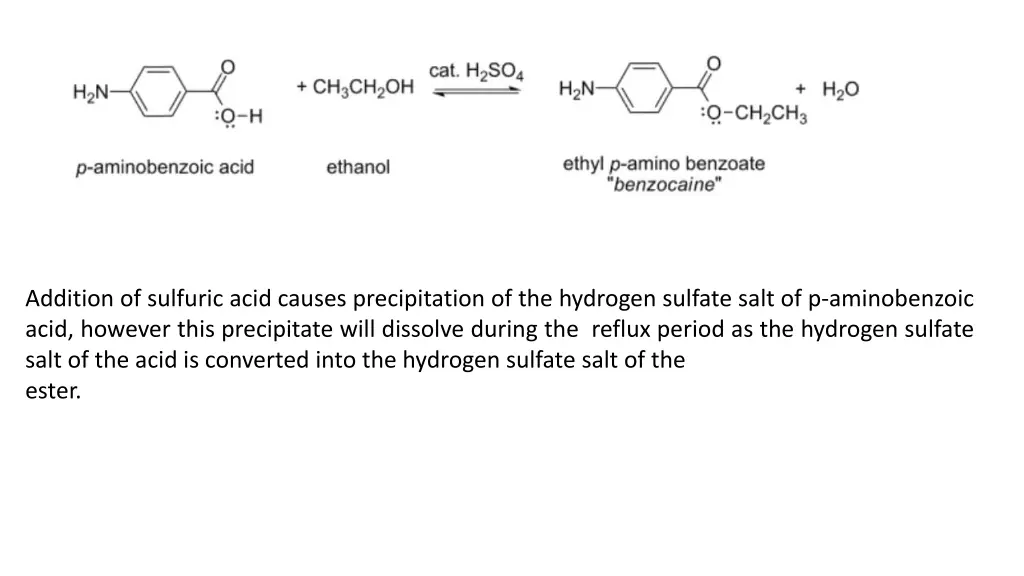 addition of sulfuric acid causes precipitation