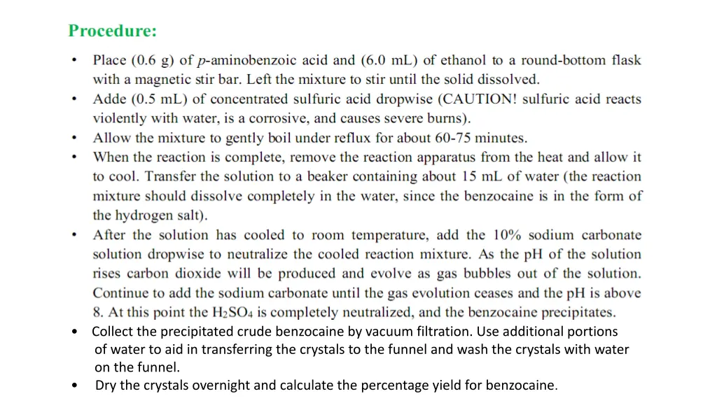 collect the precipitated crude benzocaine