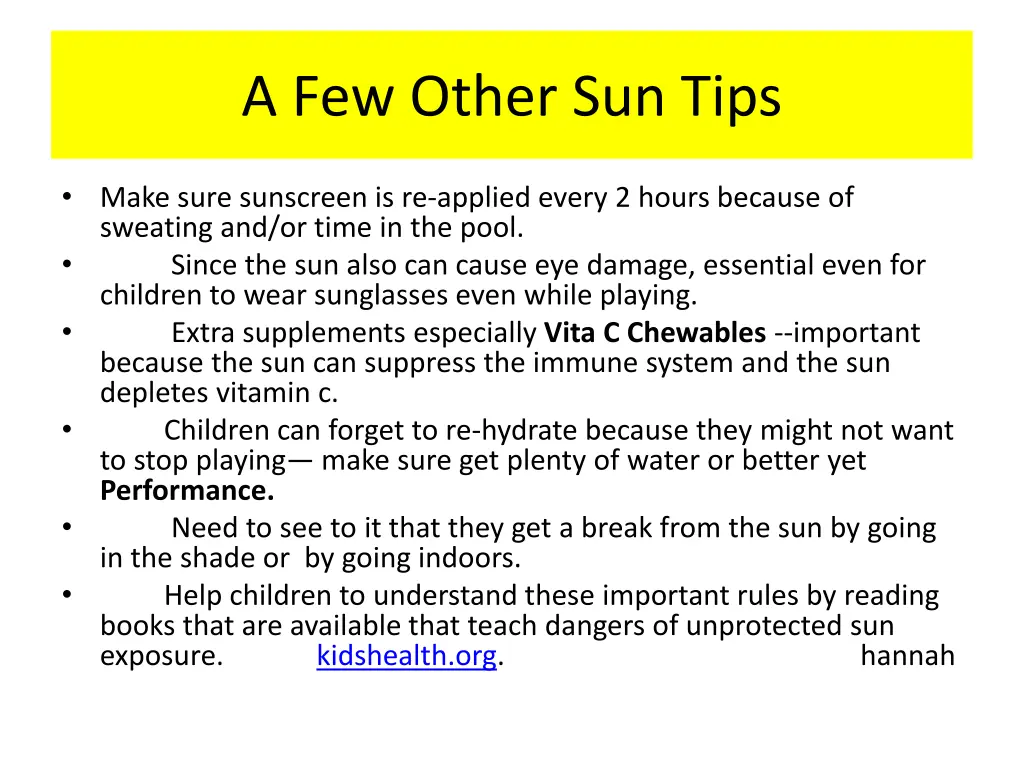 a few other sun tips