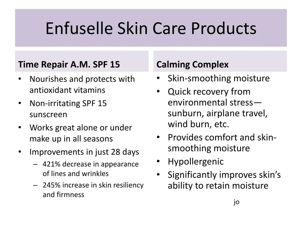 enfuselle skin care products