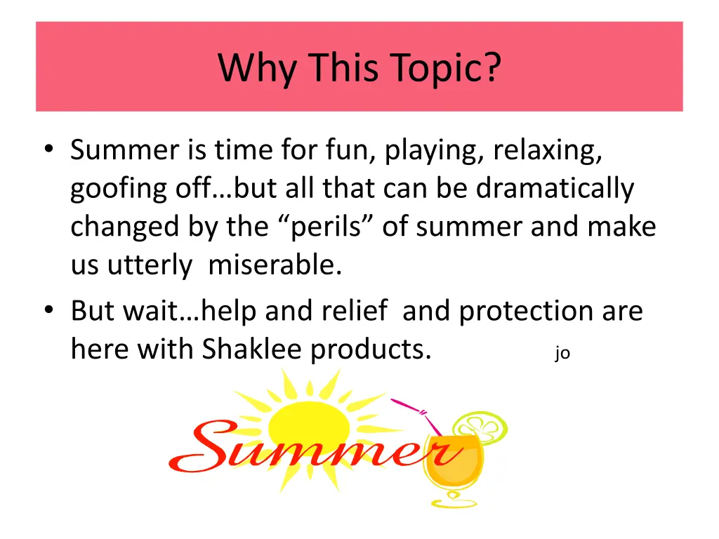 why this topic